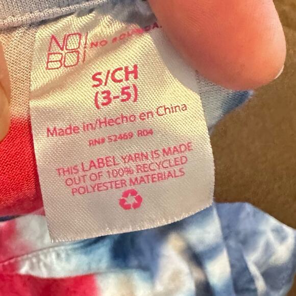No Boundaries Tie Dye Waist Tie Top Tee Size Small Red White Blue - Picture 4 of 4